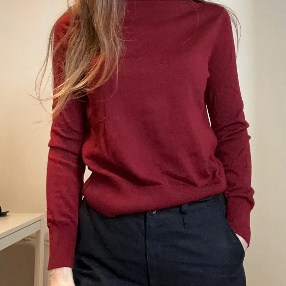 Really nice red wool sweater turtleneck sweater by COS size XS S - Picture 7 of 8